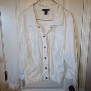 Lane Bryant White Jean Jacket